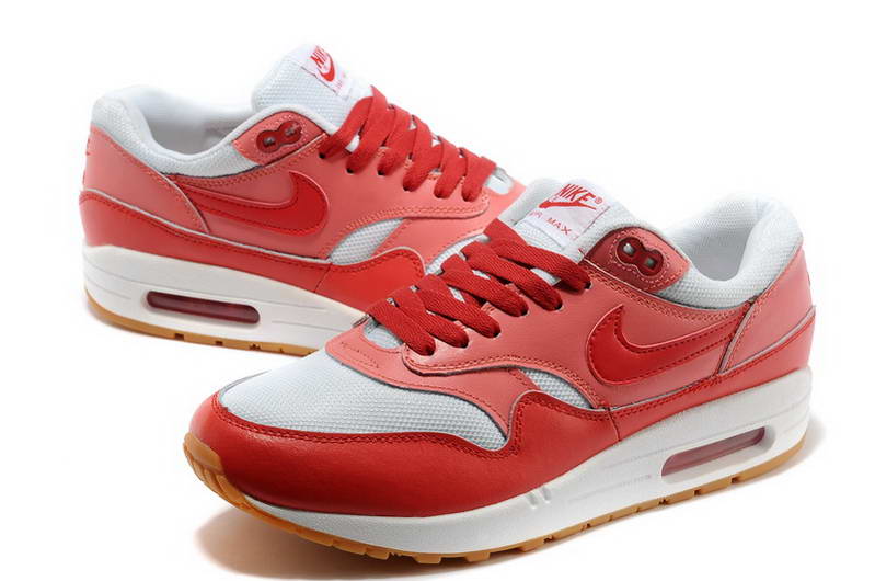 Nike Air Max 1 87 fourrure Chaussures Hommes Chaussures Hommes Blanc Rouge (1)